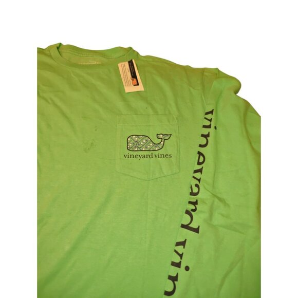 Vineyard Vines Men's Long Sleeve Green Large T Shirt Golf Graphic Pocket New Tag - Picture 8 of 15